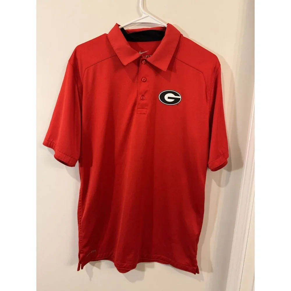 Nike‎ Dri Fit Polo Georgia Bulldogs Men's S Football Wicking Golf Casual